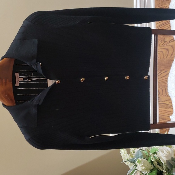 Nwt LAFAYETTE 148 NEW YORK Rib-Knit Button-Down Cardigan large